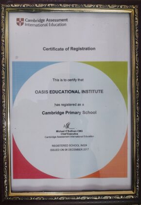 Cambridge Registration Certificate