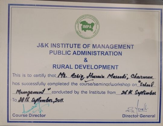 J&K Institute of Management Public Administration & Rural Development