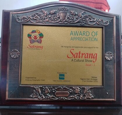 SATRANG - Award of Appreciation